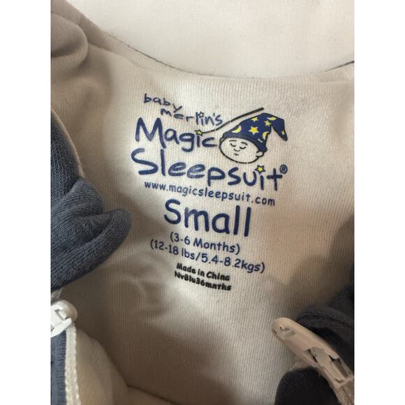 Baby Merlin Magic Sleepsuit Baby Blue Size Small 3-6 Months Sleep Sack Zipper - Picture 4 of 5